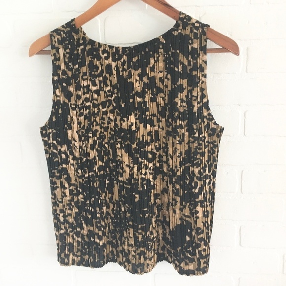 Revolve x Joie Ribbed Silky Tank top Blouse Animal print Leopard Black tan Sz M - Picture 11 of 13